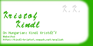 kristof kindl business card